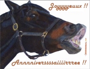 Carte anniversaire cheval joyeux anniversaire