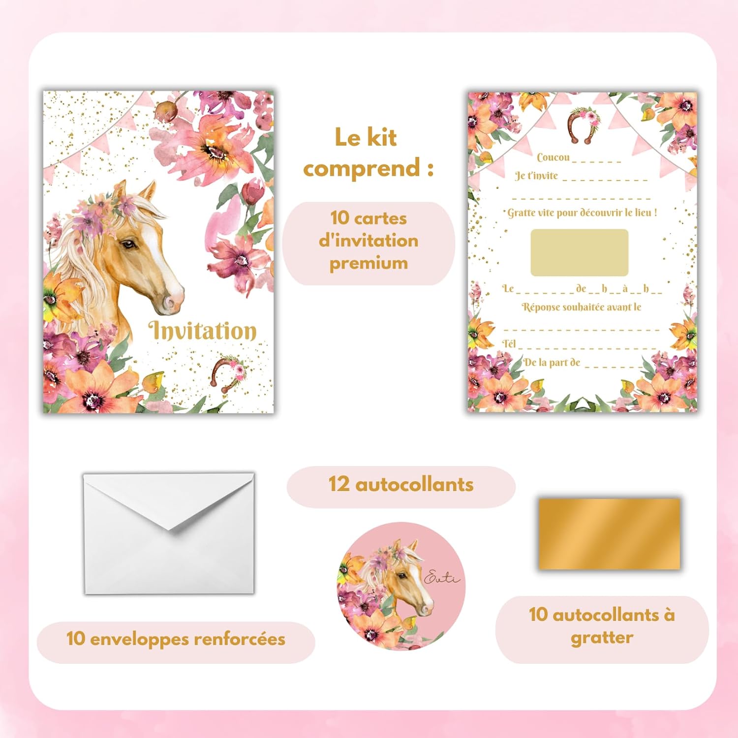 carte invitation anniversaire cheval