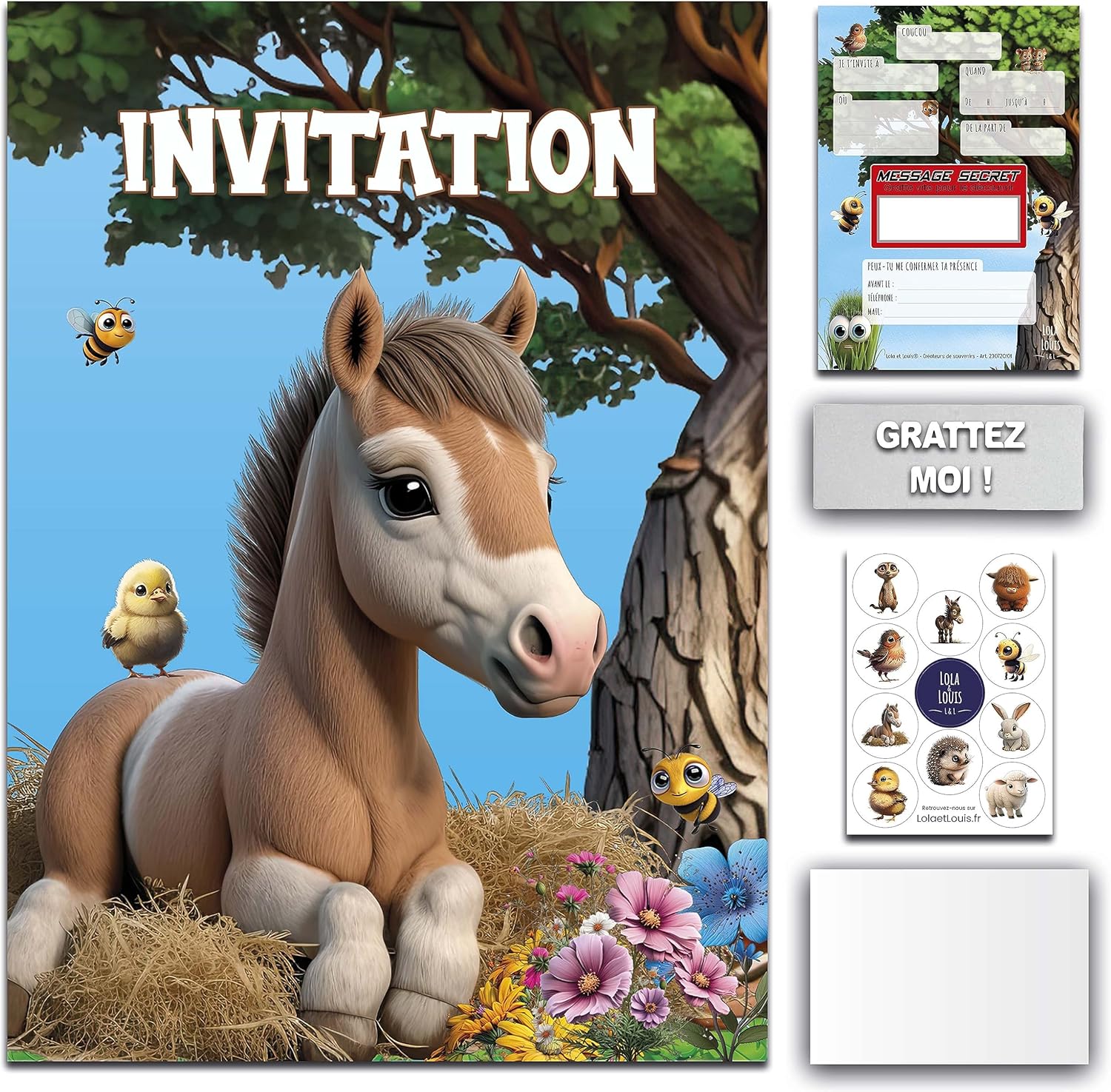 carte invitation anniversaire cheval